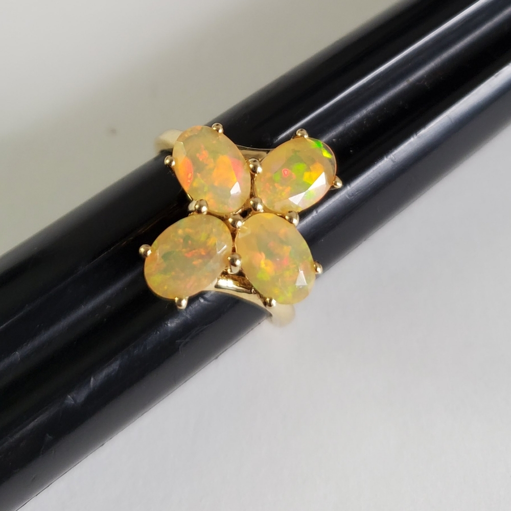 Watch Video / Aurora's Whisper 10K Gold Fire Opal Ring
